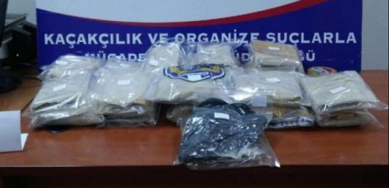 Yolcu valizinde 16 kilo eroin ele geçirildi