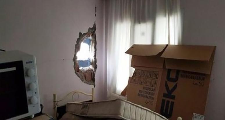 Polise atılan roket, eve isabet etti!