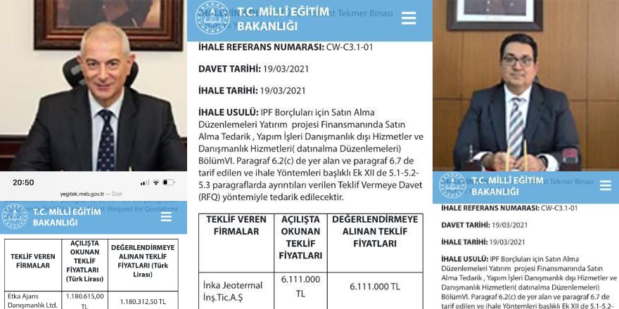 Milli Eğitim Bakanlığında Eğitim ve Bilişim İşi Arıcılık Hayvancılık Şirketine Verilmiş